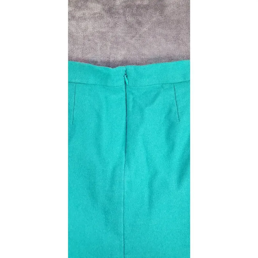 J.Crew Women's Size 2 Wool Blend Green Straight Pencil Skirt C25